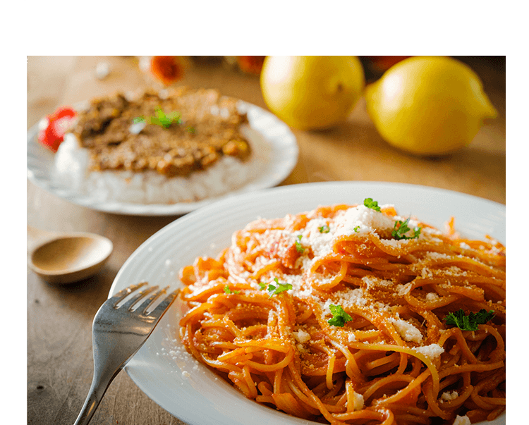 ナポリタンとミニドライカレーセット