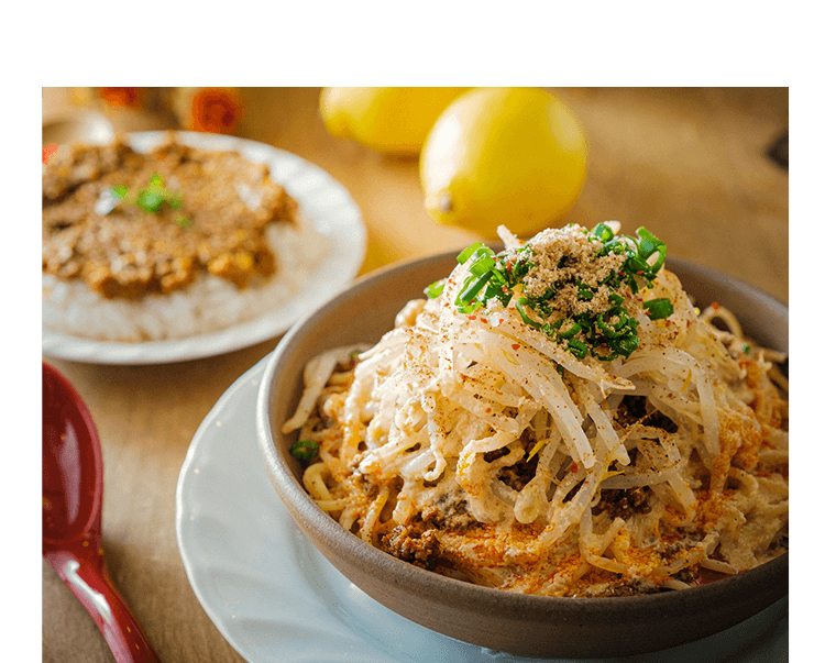 冷やし担々麺とミニドライカレーセット